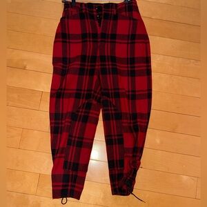 Red and Black Plaid Pants
